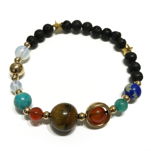 (Gold Solar System) Lava Stone Bracelets - Assorted - UNISEX 2