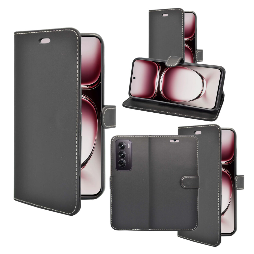 (Black) Case Oppo Reno 12 Pro Wallet Flip Pu Leather Cover Black 3476495840556