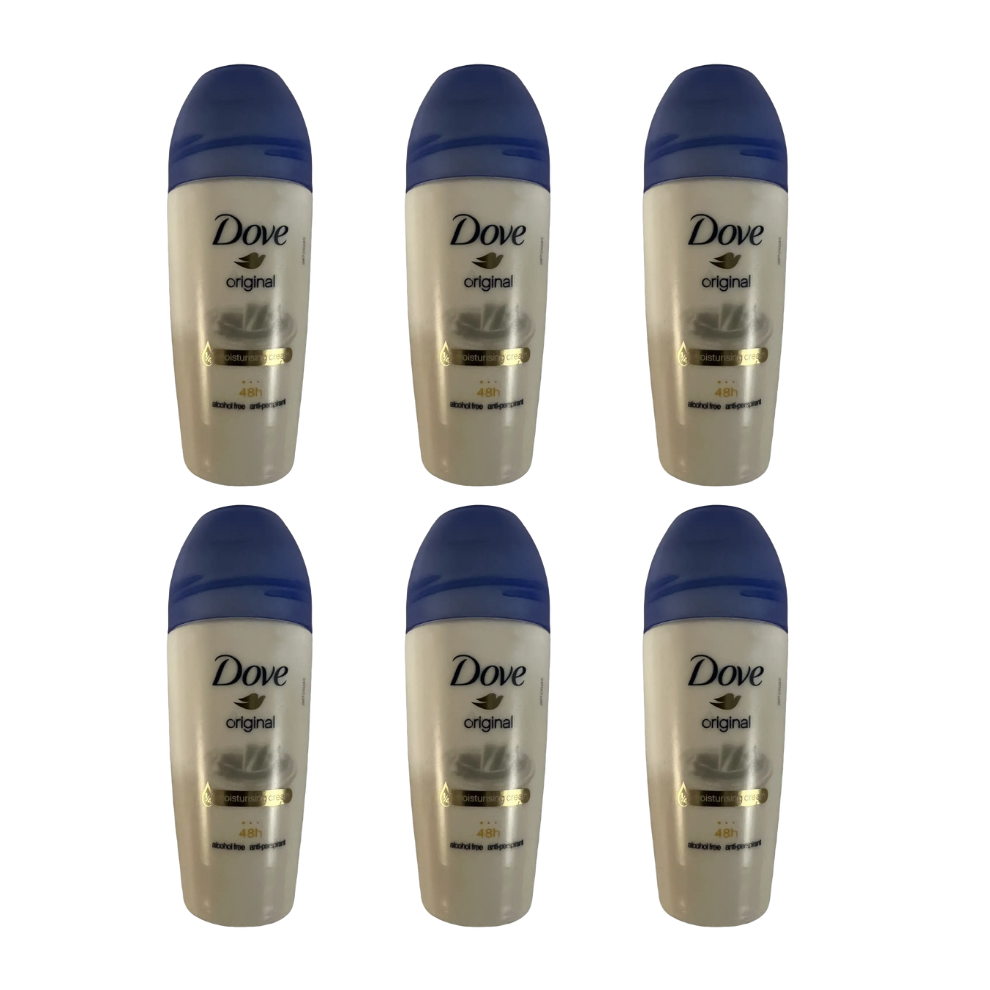 6 x 50ml Dove Original Roll On 48h Anti-Perspirant Alcohol Free