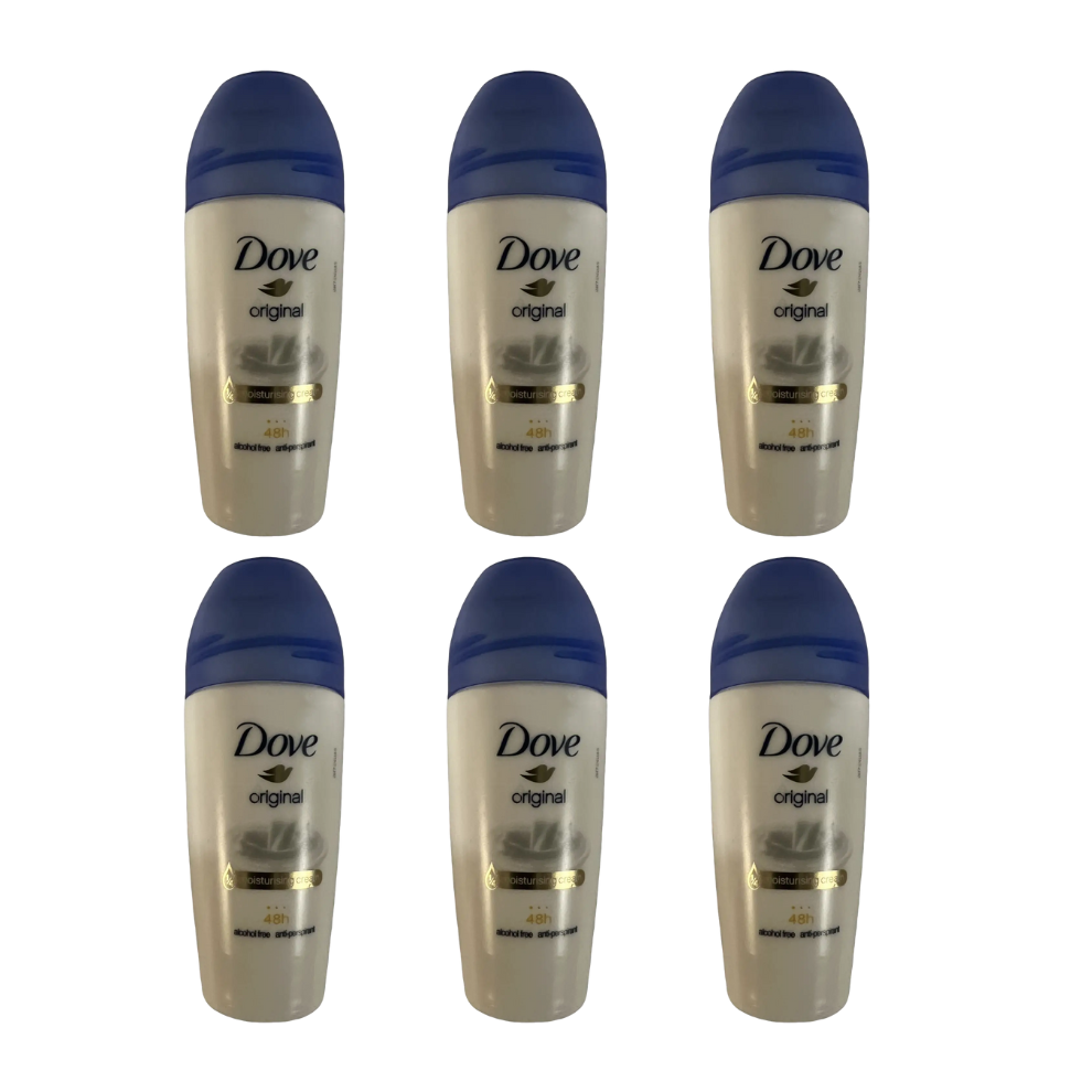 Dove 6 X 50Ml Original Roll On 48H Anti-Perspirant Alcohol Free