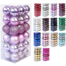 36pcs Christmas Ball Ornaments For Tree Decoration, Purple