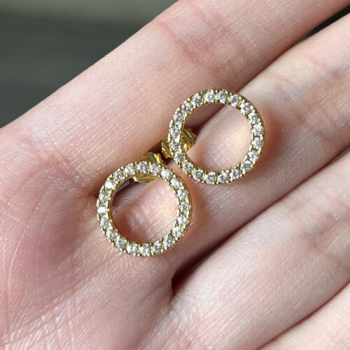 (Gold) Minimalist Copper Circle Earrings For Women Elegant And Trendy Summer Design