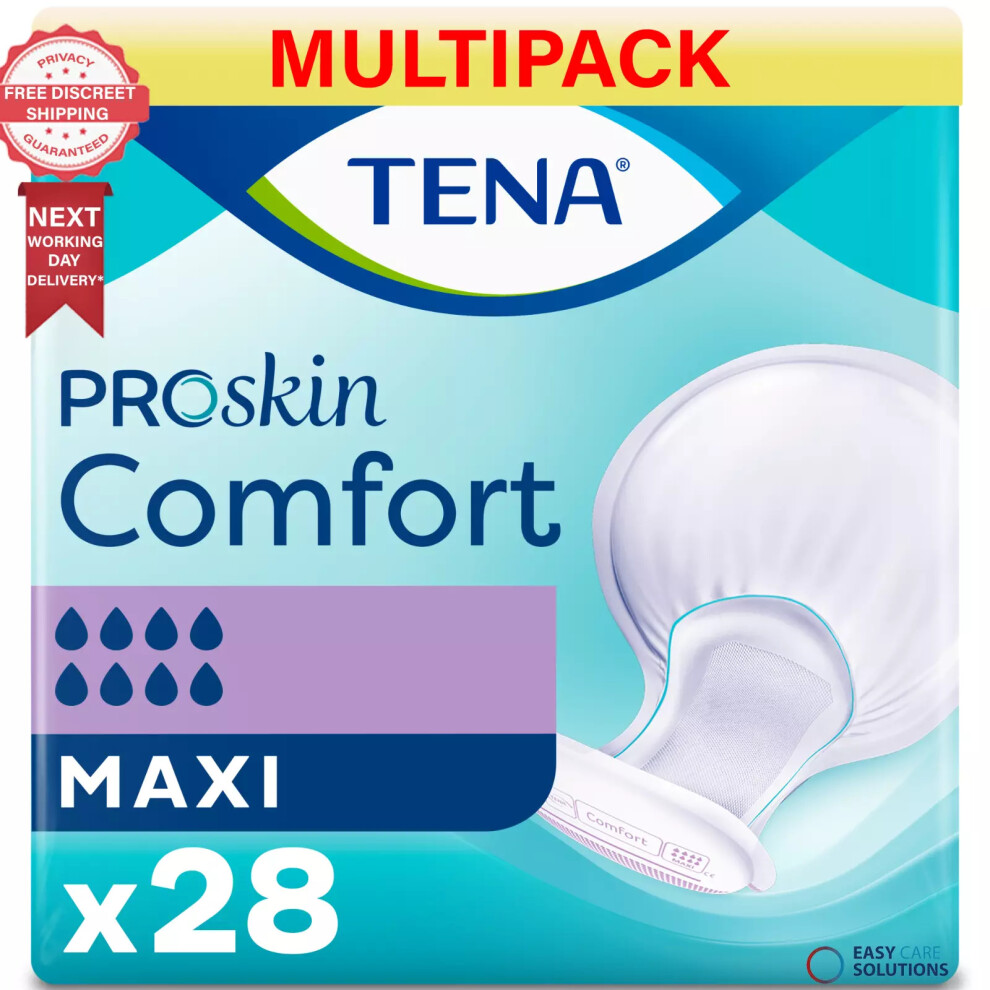 TENA Proskin Comfort Maxi - 2 Packs of 28 - 56 Incontinence Pads