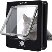 Cat Flap Magnetic Pet Door With Rotary 4 Way Lock For Cats, Kitties (medium Black)
