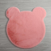 (Diameter 45cm, Pink) Cute Bear Rug Super Soft Carpet Indoor Modern Living Room Bedroom Antiskid Rug Non-slip Mat Doormat