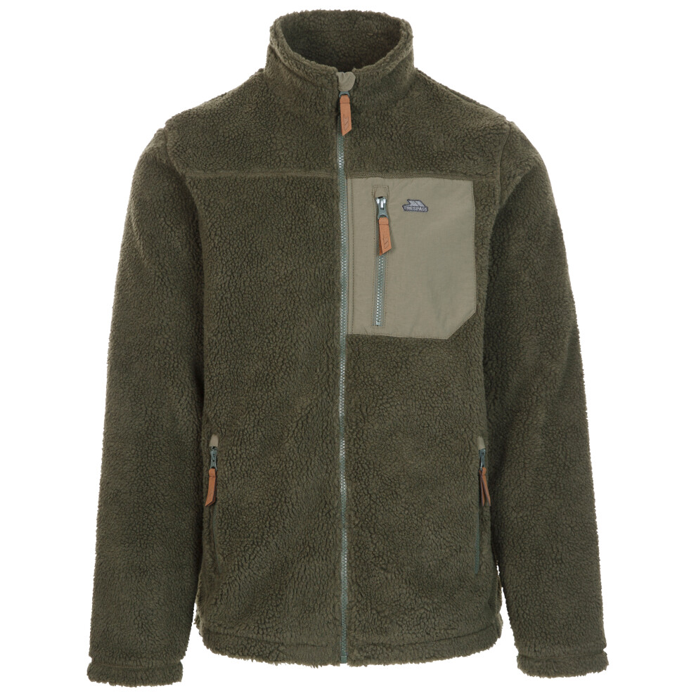 (XXS, Ivy) Trespass Mens Fleece Jacket Full Front Zip Buck