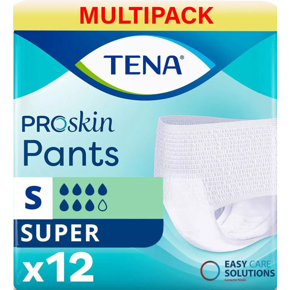 TENA Pants Super - Small - 4 Packs of 12 - 48 Incontinence Pants