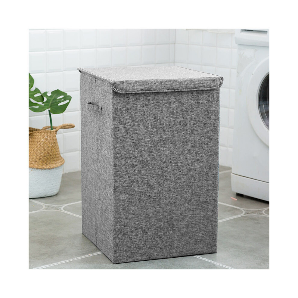 Foldable Home Laundry Baskets Laundry Hamper with Lid Grey
