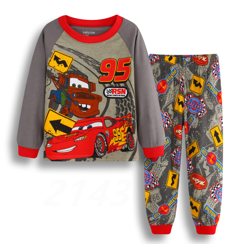 (MK110, 1T-2T) Spring Autumn Children's Clothing Sets Boys 95 Cars McQueen Cartoon Sleepwear Clothes