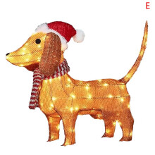 (E) Christmas Decorations Outside Light-up Animals,dog,deer,santa Clausoutside