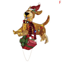 (F) Christmas Decorations Outside Light-up Animals,dog,deer,santa Clausoutside