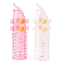 (Pink) 1pcs Reusable Condom For Adult With 3d Lar For Men