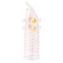 (White) 1pcs Reusable Condom For Adult With 3d Lar For Men