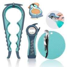 4pcs Jar Opener For Weak Hands Light Blue Fashion Design Bottle Opener For Seniors With Arthritis Tool High Quality