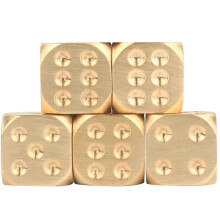 5pcs 15x15mm Solid Brass Polyhedral Dice Club Bar Play Board Game Party Supplies