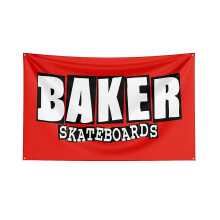 (A, 90 x 150cm) 3x5 Ft Baker Skateboards Flag Polyester Digital Printed Logo Club Team Banner