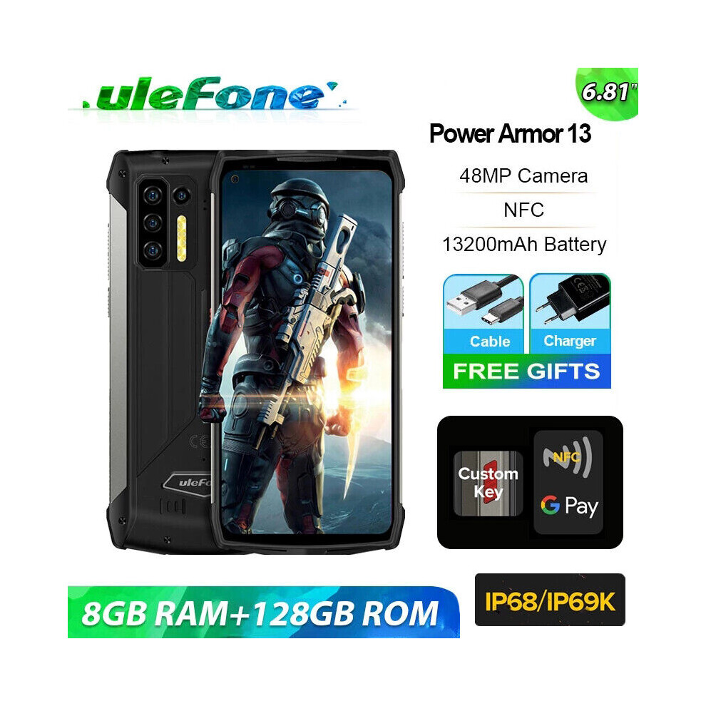 NEW Ulefone Power Armor 13 8+256GB 4G Rugged Phone Unlocked Android Dual SIM NFC