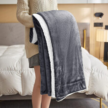 (King Sherpa Blankets) Grey Blankets Sherpa Fleece Single Double King