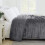 (Double Fleece Blankets) Grey Blankets Sherpa Fleece Single Double King 1
