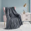 (Double Fleece Blankets) Grey Blankets Sherpa Fleece Single Double King 5