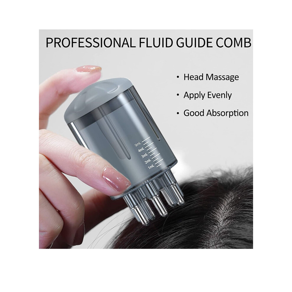 ZUKIMM Hair Oil Applicator for Hair Regrowth Treatment - Scalp Massager Minoxidil Applicator Kit - 2 in 1 Scalp Comb Hair Oil Bottle