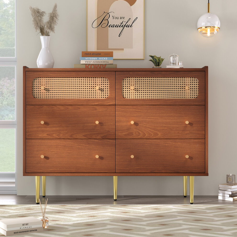 Rattan Sideboard Cabinet for Living Room with 6 drawers-image-OPC-PD2BKSG-NEW