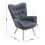 Living And Home (Grey) Linen Upholstered Tufted Button Accent Armchair 8