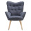 Living And Home (Grey) Linen Upholstered Tufted Button Accent Armchair 4