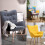 Living And Home (Grey) Linen Upholstered Tufted Button Accent Armchair 3