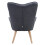 Living And Home (Grey) Linen Upholstered Tufted Button Accent Armchair 5