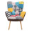 Living And Home (Multicolor) Linen Upholstered Tufted Button Accent Armchair 4