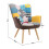 Living And Home (Multicolor) Linen Upholstered Tufted Button Accent Armchair 8