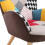 Living And Home (Multicolor) Linen Upholstered Tufted Button Accent Armchair 6