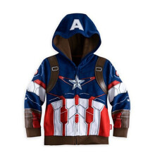 (Blue, 4-5Years) Kids Boys Superhero Sweatshirt Hooded Coat Jackets