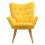 Living And Home (Yellow) Linen Upholstered Tufted Button Accent Armchair 4