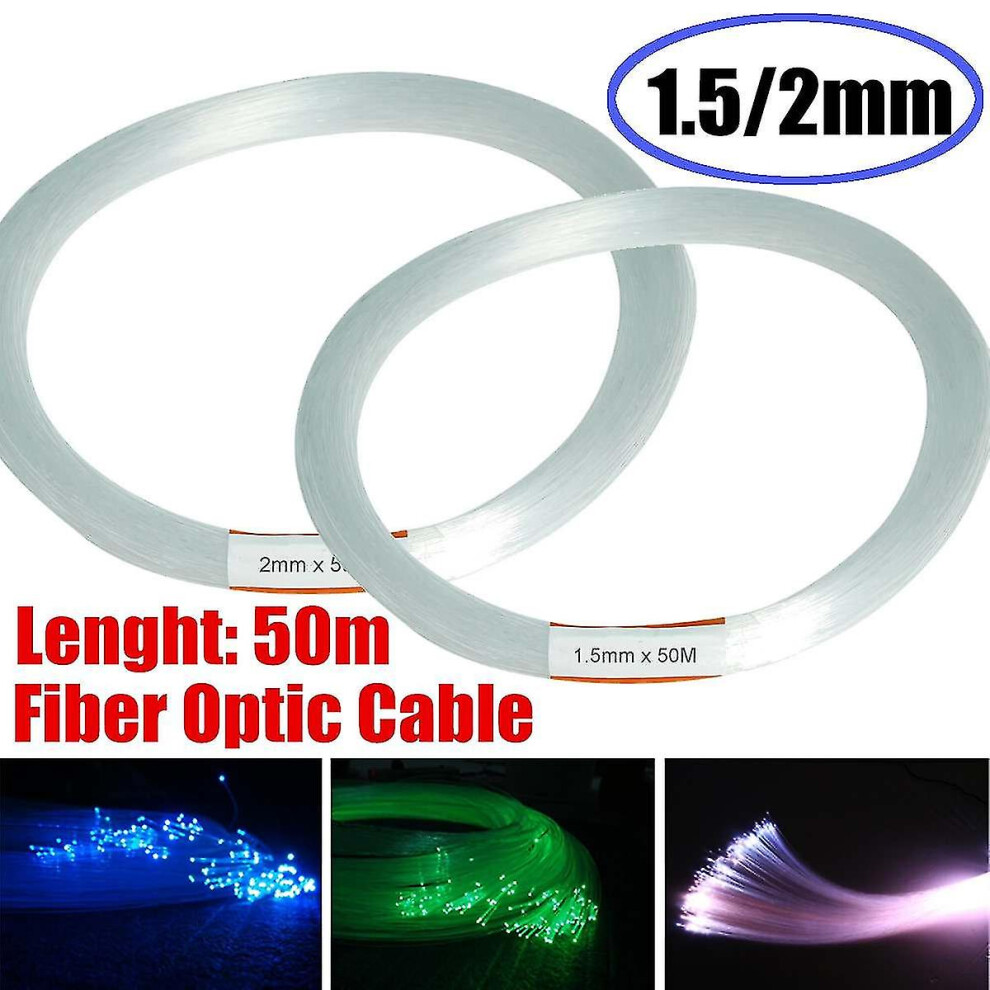 50M/164Ft Pmma Clear Optic Cable Fiber End Grow Led Guide Kit Diy Holiday Festival Commercial Ing 1.5Mm/2Mm Light 9099488729658
