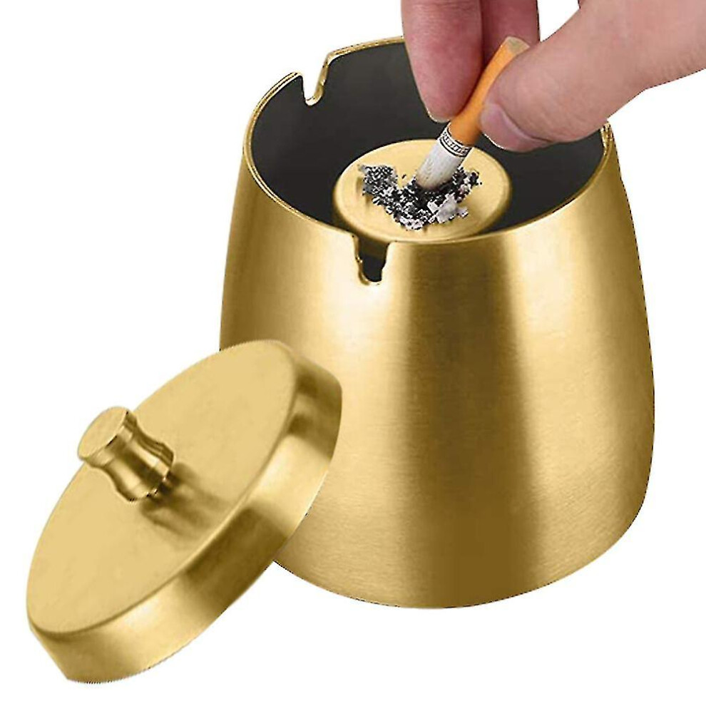 Windproof Ashtray For Cigarettes Outdoor Ashtrays For Patio Silver/Gold