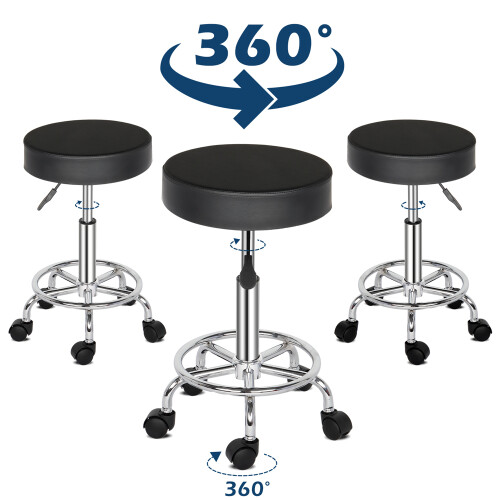 Stool Swivel Black Adjustable Height Chair Office Desk PC Bar Stool