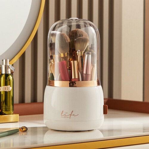 Living And Home Stylish Rotating Makeup Brush Cylinder Case