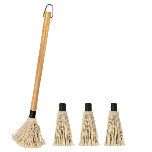 Bbq Basting Mops 18 Inch Grill Basting Brush Wooden Long Handle With