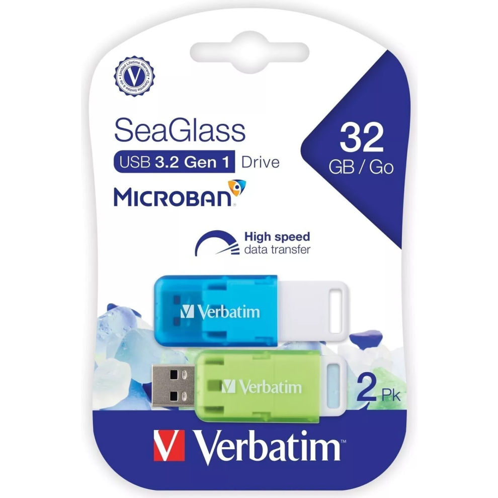 Verbatim SeaGlass - USB 3.2 Gen 1 Drive - 32GB - 2 pack