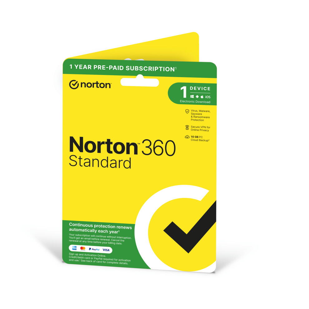 Norton 360 Standard 1 Device 1 Year Subscription with Auto Renewal
