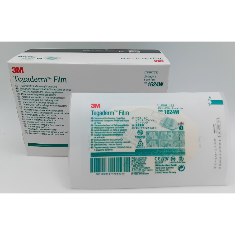 3M Tegaderm Film 6Cm X 7Cm Box Of 100 - Ref: 1624W