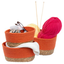 (Coral) LIVIVO Tulla Seagrass Storage Basket Set