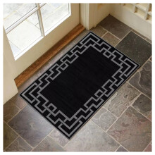 (40 x 60 cm (1ft 3" x 2ft)- Small Door Mat/Bath Mat) Printed Black Rugs Living Room Runner Carpet Mats