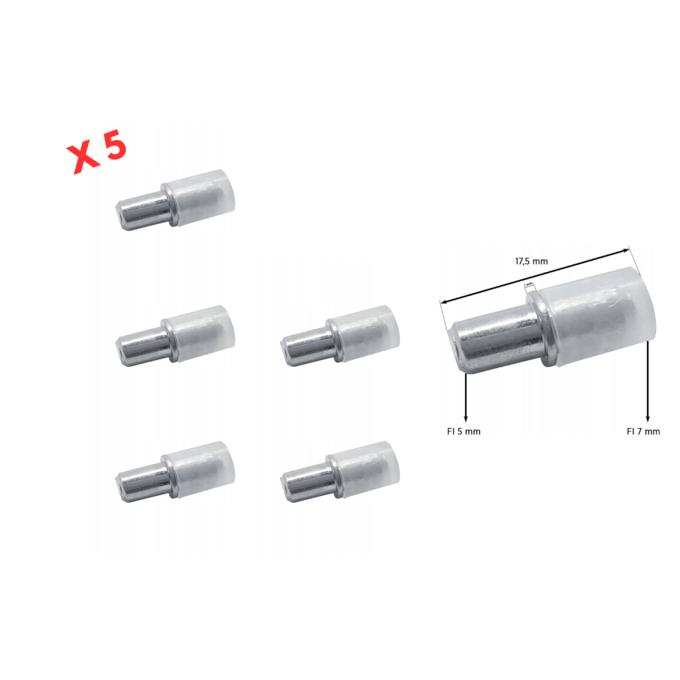 (5) Shelf Support Pins Studs Pegs With Collar Steel