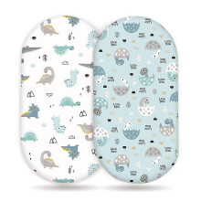 2 Pieces Crib Fitted Sheet, Cotton And Breathable Child Fitted Sheet For Carrycot, Bassinet, Bassinet And Stroller, Fits Oval Or Rectangle Mattress 82