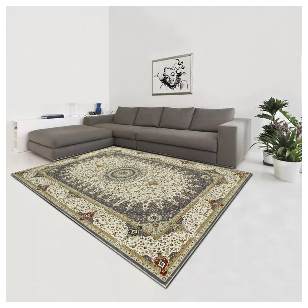 (120 x 170 cm (4ft x 5ft 5")- Area Rug) Traditional Rugs Grey Carpet Mat Living Room Bedroom Area Indoor Outdoor