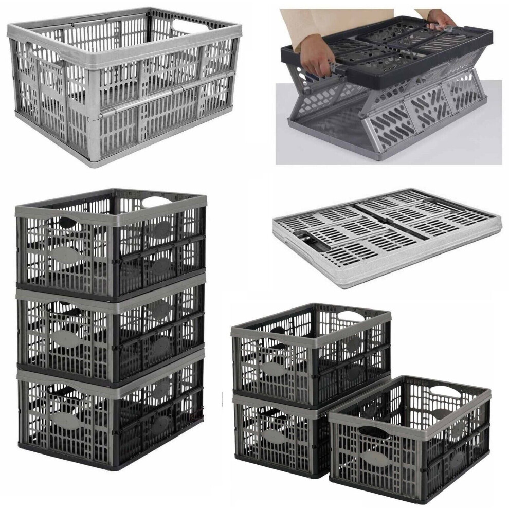 32L Collapsible Plastic Foldable Crates - 2 32L