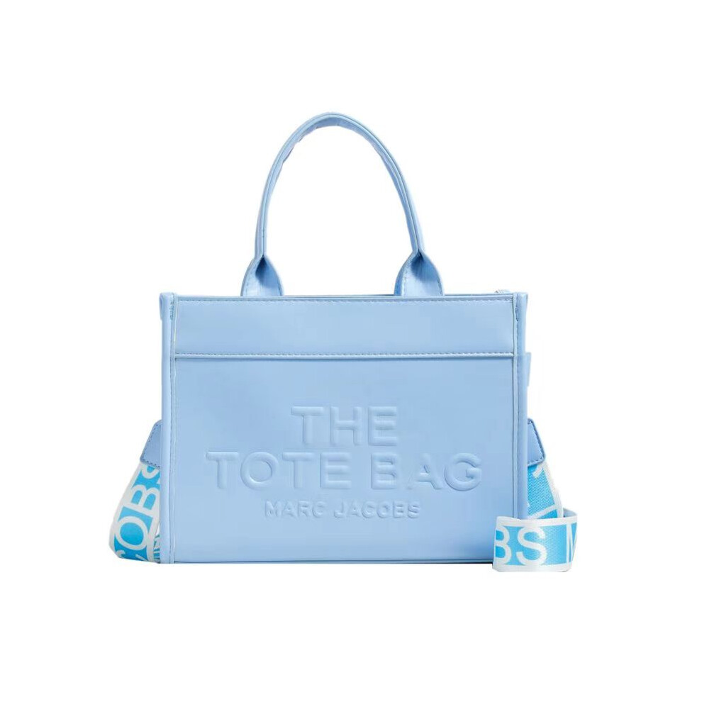 (blue) Women's new handbag Letter-embossed tote bag High-value fashionable and sweet three-dimensional outing shoulder bag